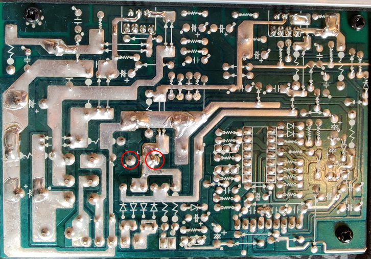 desolder points on a circuit board